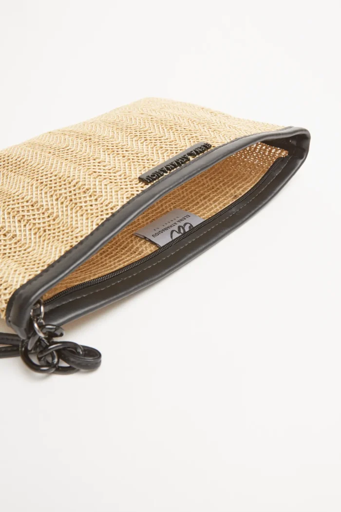 Natural Straw Clutch Καλοκαιρινή Τσάντα Μπεζ - Image 5