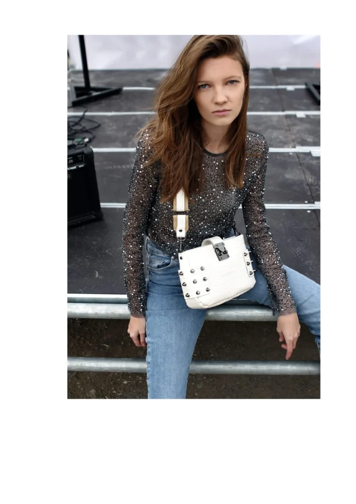 City Lady Croco Clutch Bag Λευκο - Image 2