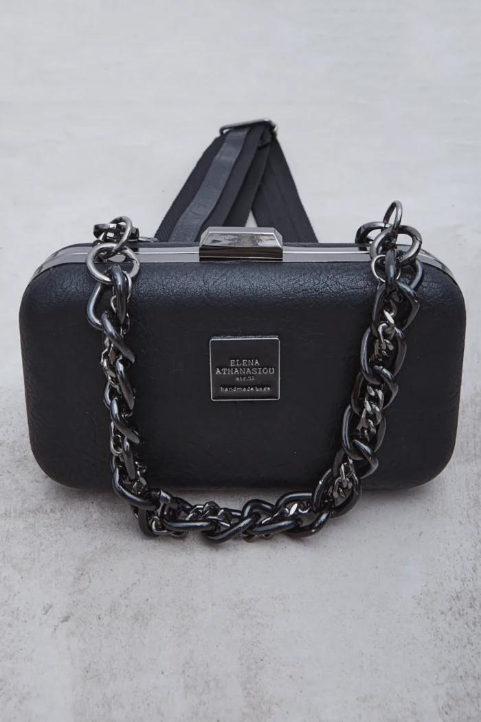 Box Chain Τσάντα Εξοδου Μαυρη - Image 4