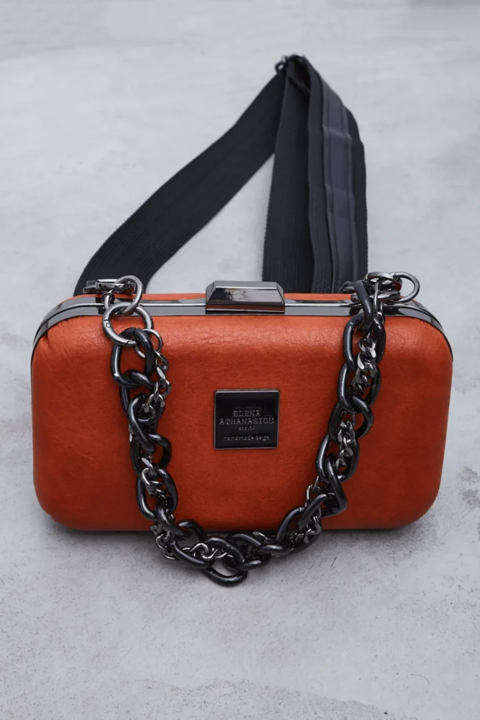 Box Chain Τσάντα Εξοδου Πορτοκαλι - Image 3