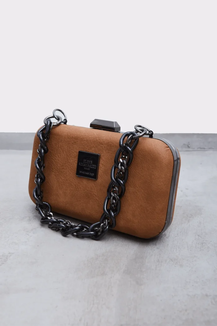 Box Chain Τσάντα Εξοδου Κονιακ - Image 3