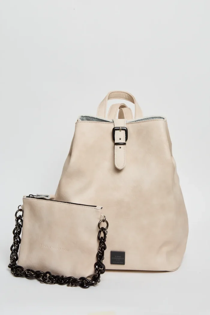 Retro Chain Backpack Γυναικείο Μπεζ - Image 2