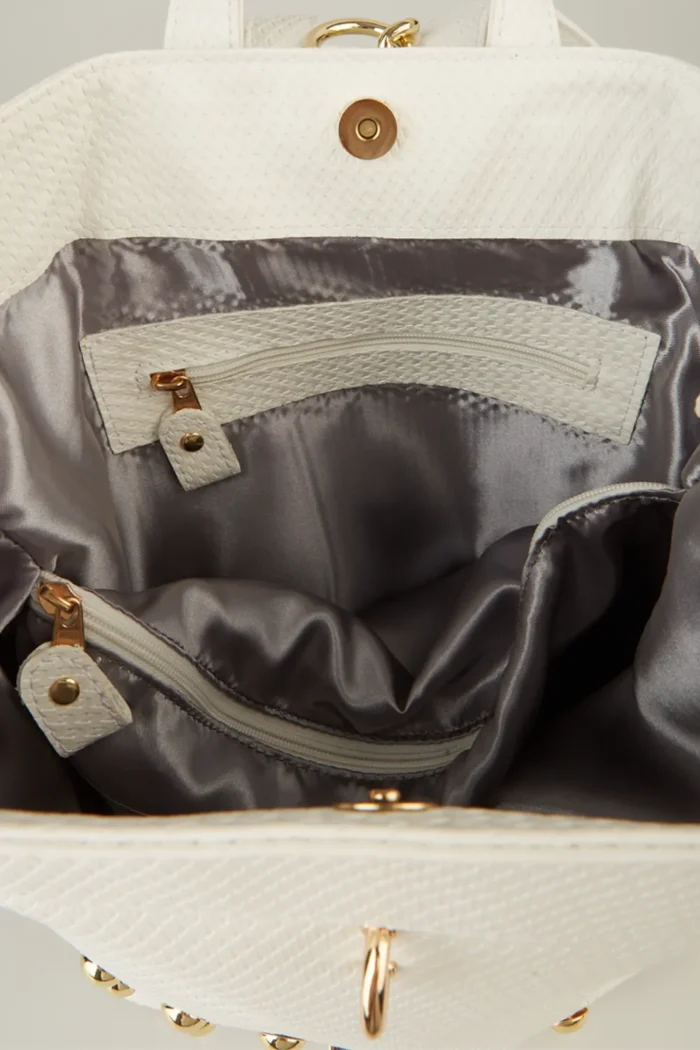 Black N' Metal Straw Backpack Γυναικείο Λευκό - Image 10