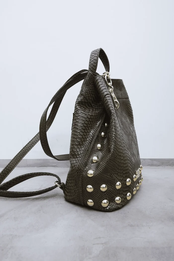 Black N' Metal Croco Backpack Γυναικείο Χακί - Image 3
