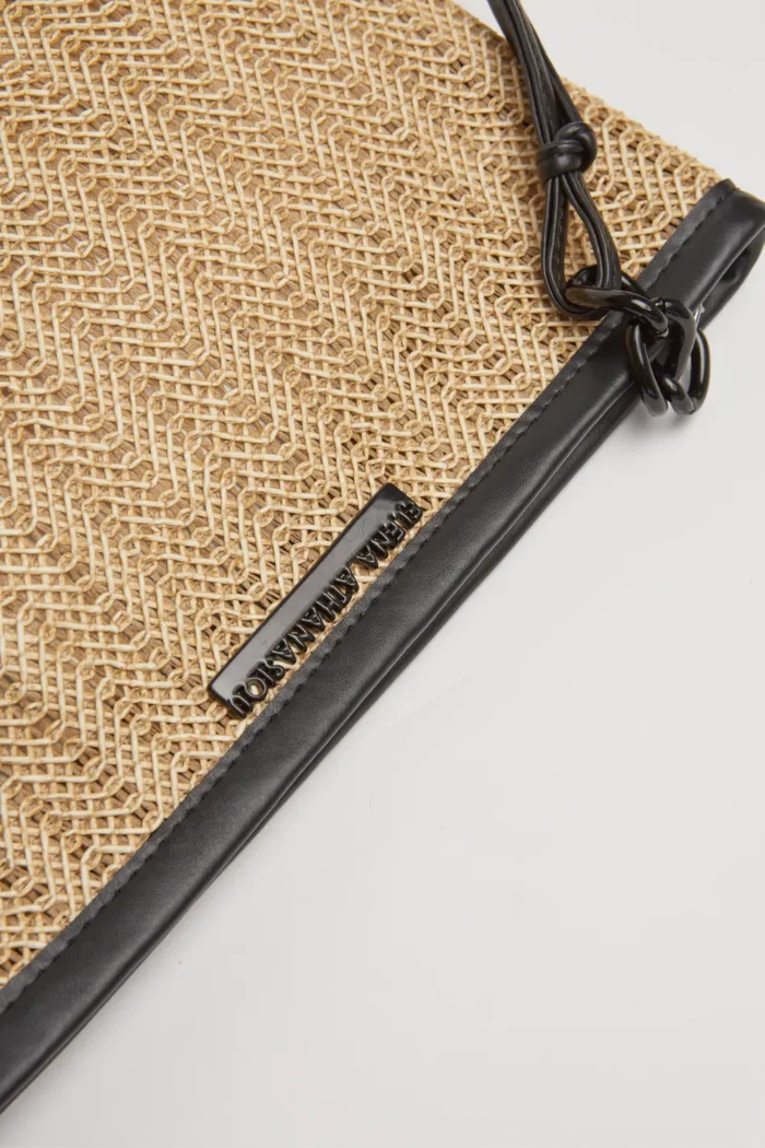 Natural Straw Clutch Καλοκαιρινή Τσάντα Μπεζ - Image 4