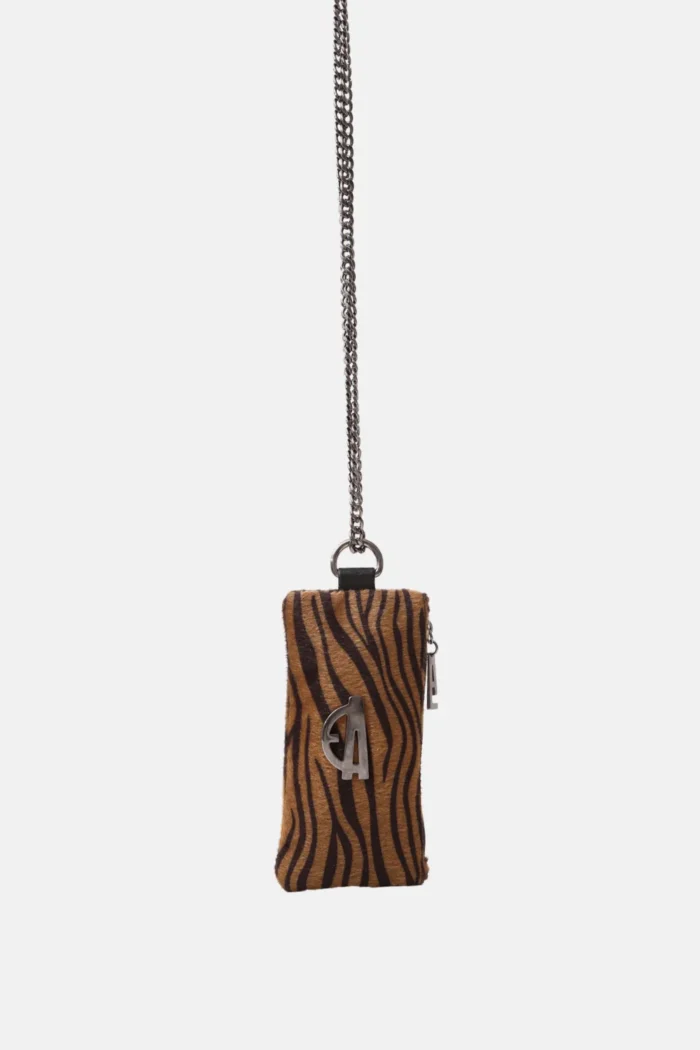 Chain Phone Wallet Zebra Brown - Image 1