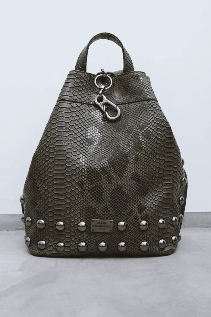 Black N' Metal Croco Backpack Γυναικείο Χακί - Image 2
