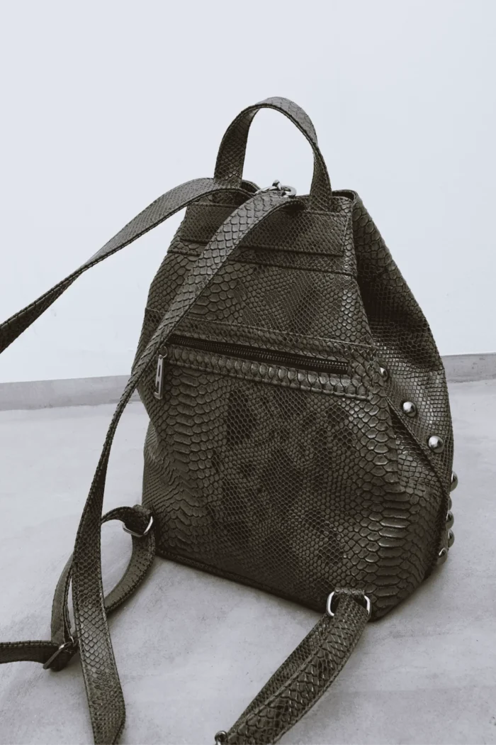 Black N' Metal Croco Backpack Γυναικείο Χακί - Image 6