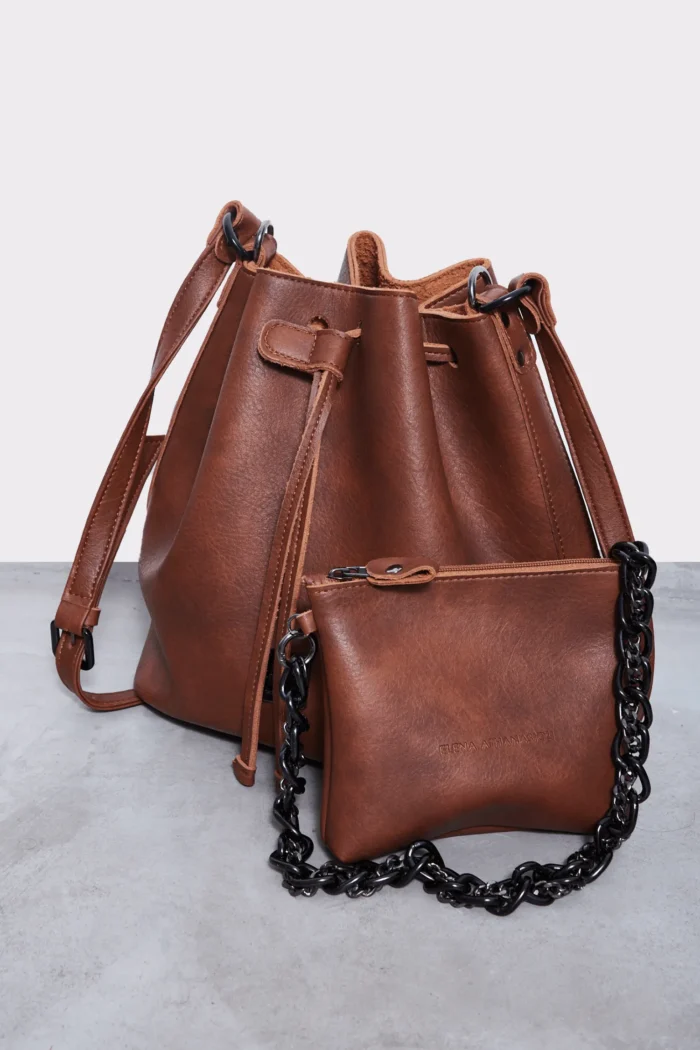 Retro Chain Pouch Bag Καφέ - Image 2