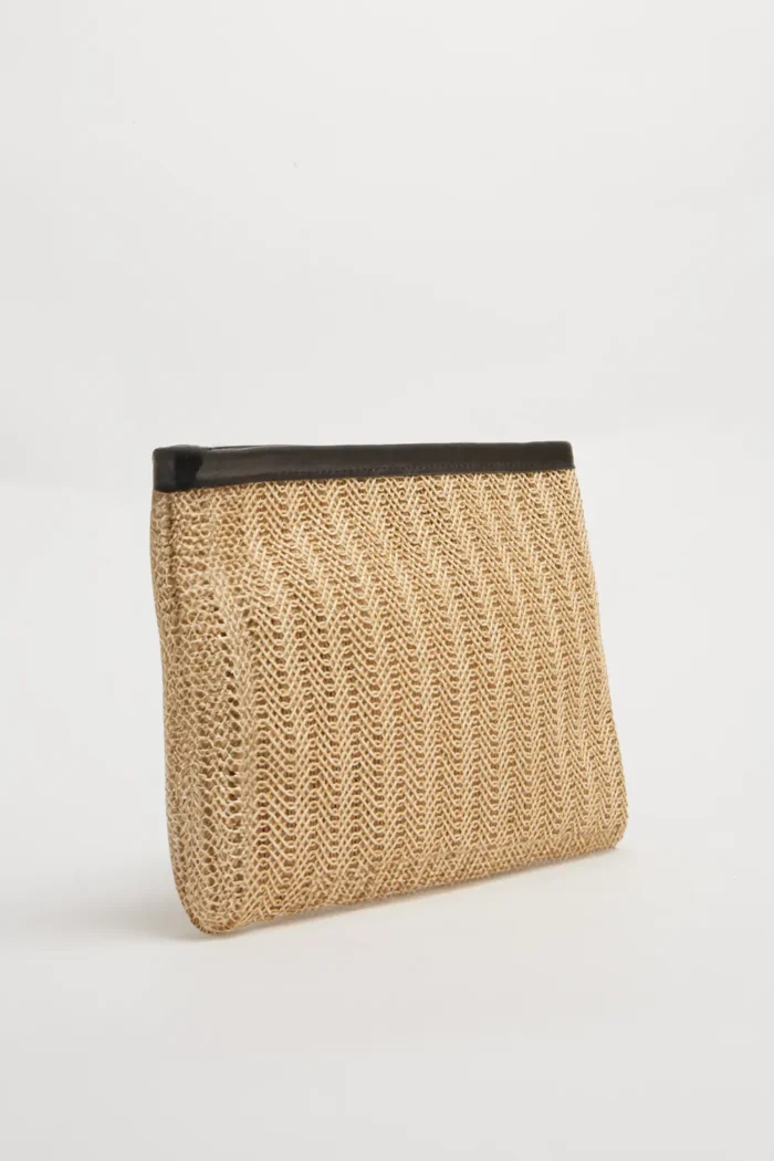 Natural Straw Clutch Καλοκαιρινή Τσάντα Μπεζ - Image 3