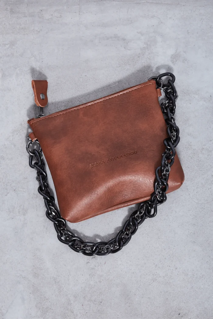 Retro Chain Pouch Bag Καφέ - Image 3