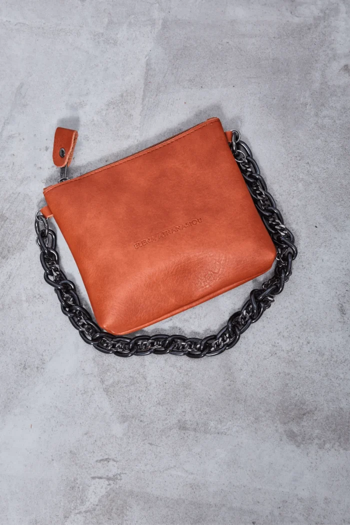 Retro Chain Pouch Bag Πορτοκαλί - Image 3