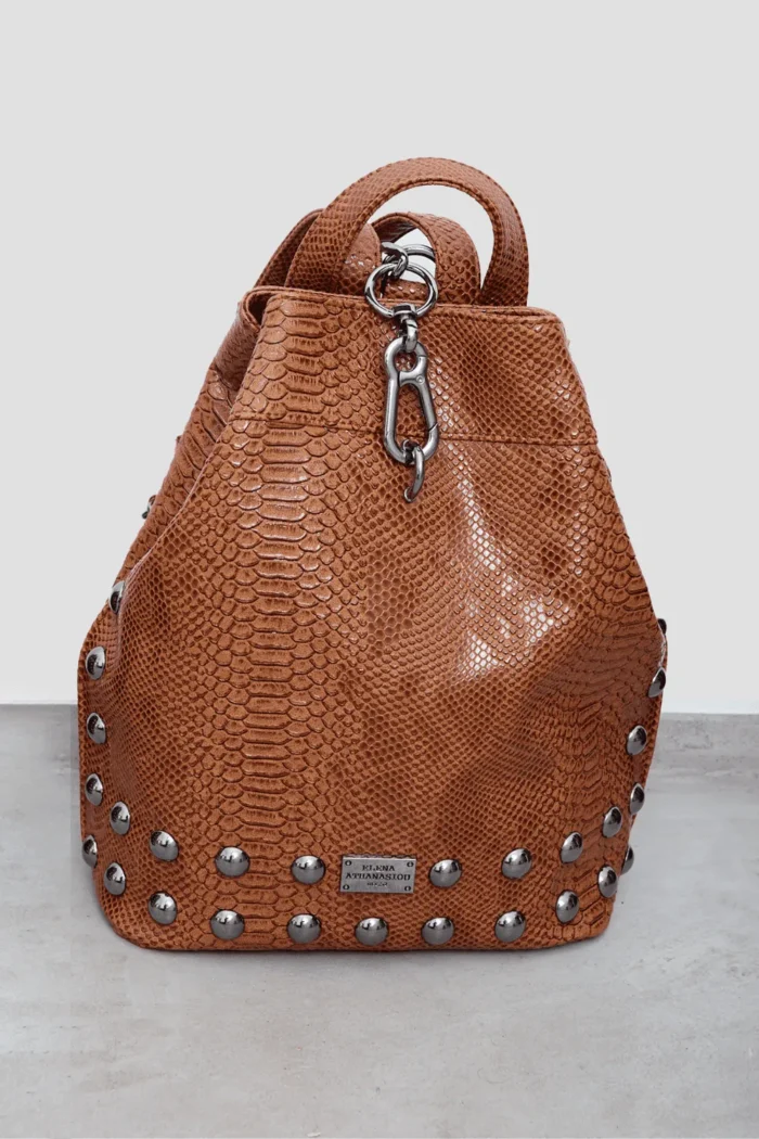 Black N' Metal Croco Backpack Γυναικείο Καφέ - Image 2