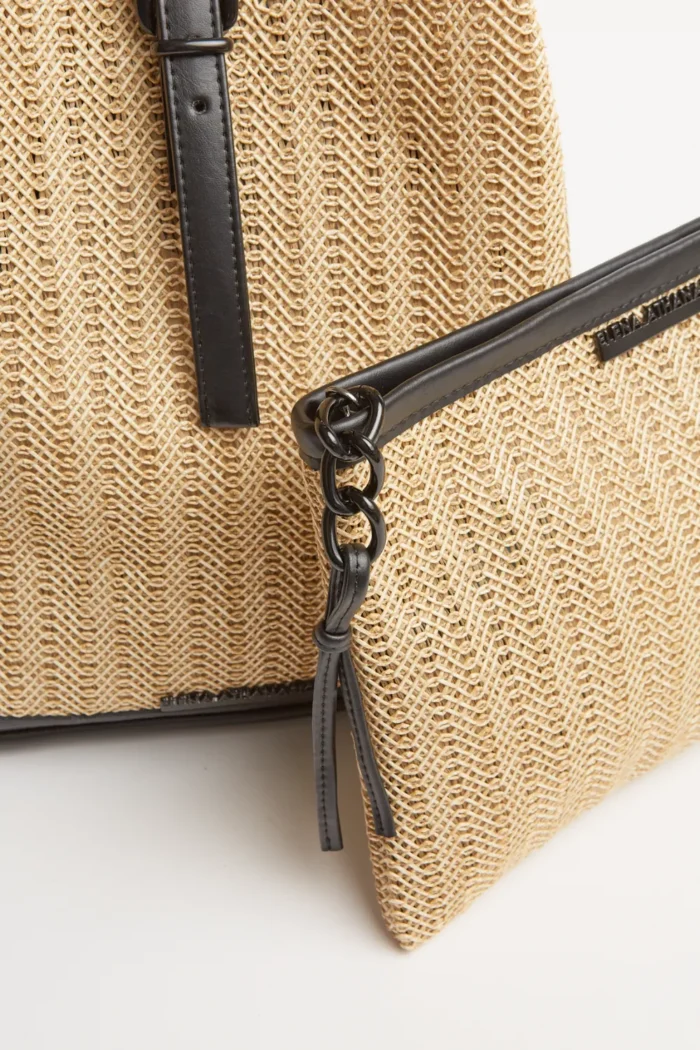 Natural Straw Clutch Καλοκαιρινή Τσάντα Μπεζ - Image 6