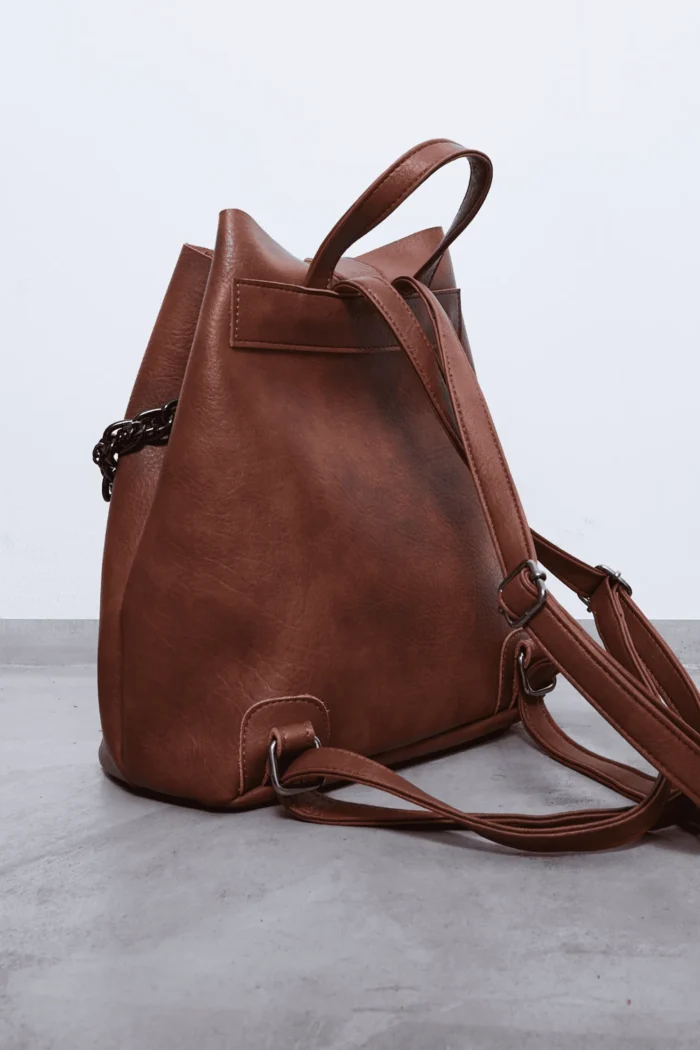 Retro Chain Backpack Γυναικείο Καφέ - Image 5