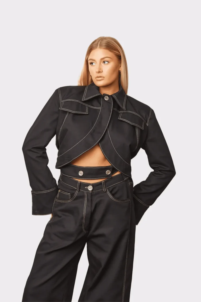 Andriana Crop Jacket Black - Image 4