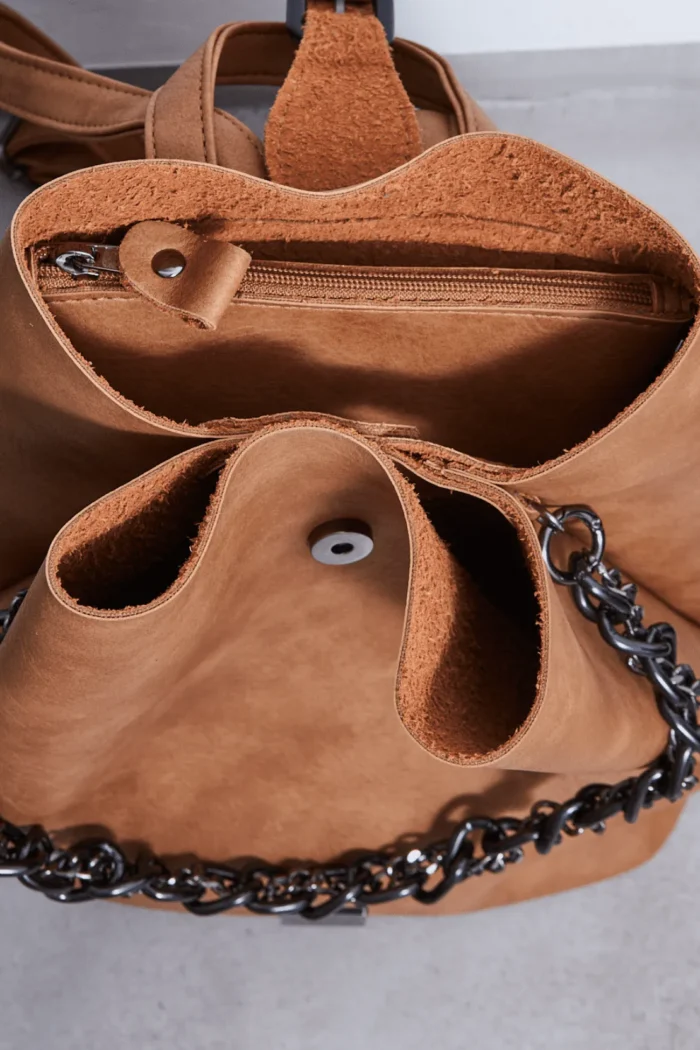 Retro Chain Backpack Γυναικείο Κονιάκ - Image 4