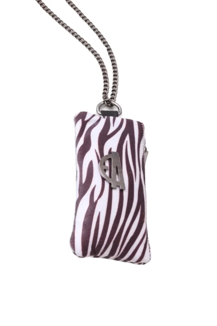 Chain Wallet Phone Bag Zebra White - Image 3