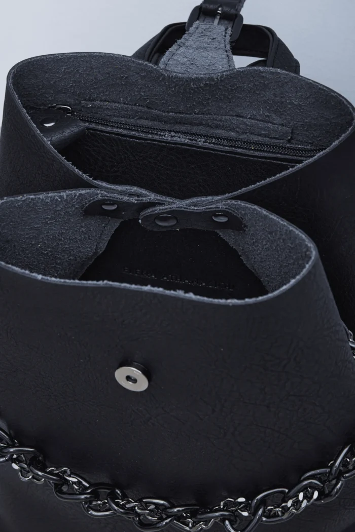 Retro Chain Backpack Γυναικείο Μαύρο - Image 4