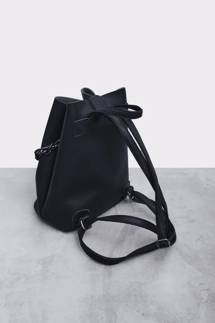 Retro Chain Backpack Γυναικείο Μαύρο - Image 5