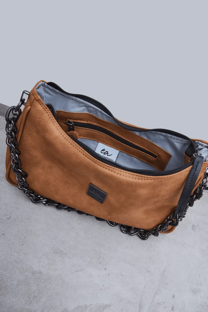 Retro Chain Baguette Bag Κονιακ - Image 3