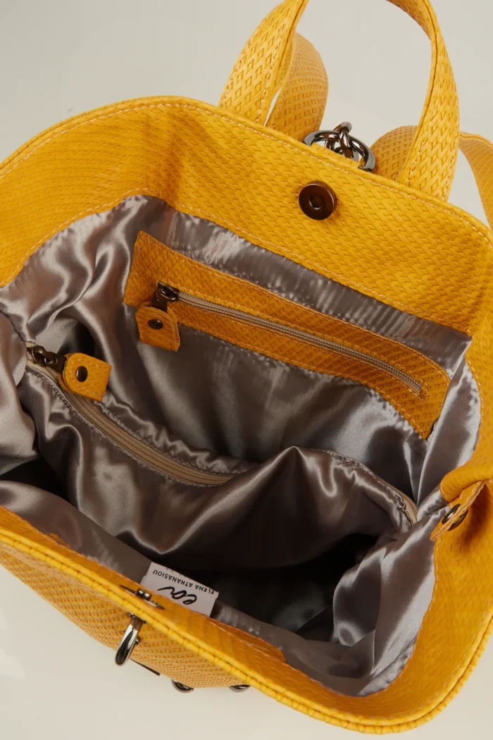 Black N' Metal Straw Backpack Γυναικείο Κίτρινο - Image 11