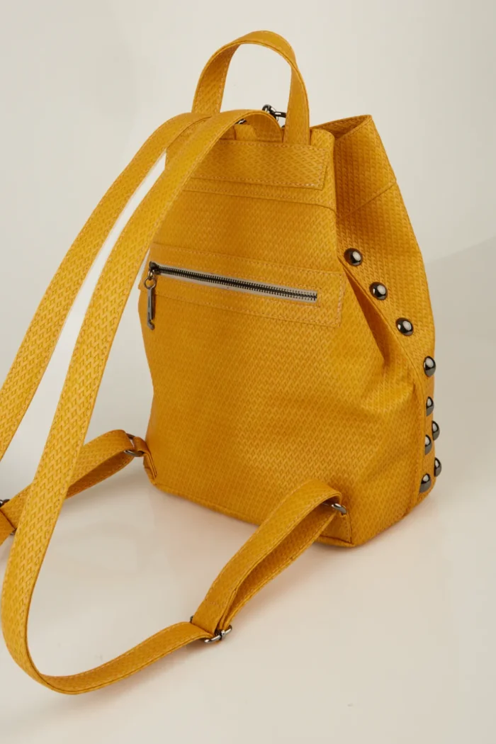 Black N' Metal Straw Backpack Γυναικείο Κίτρινο - Image 4