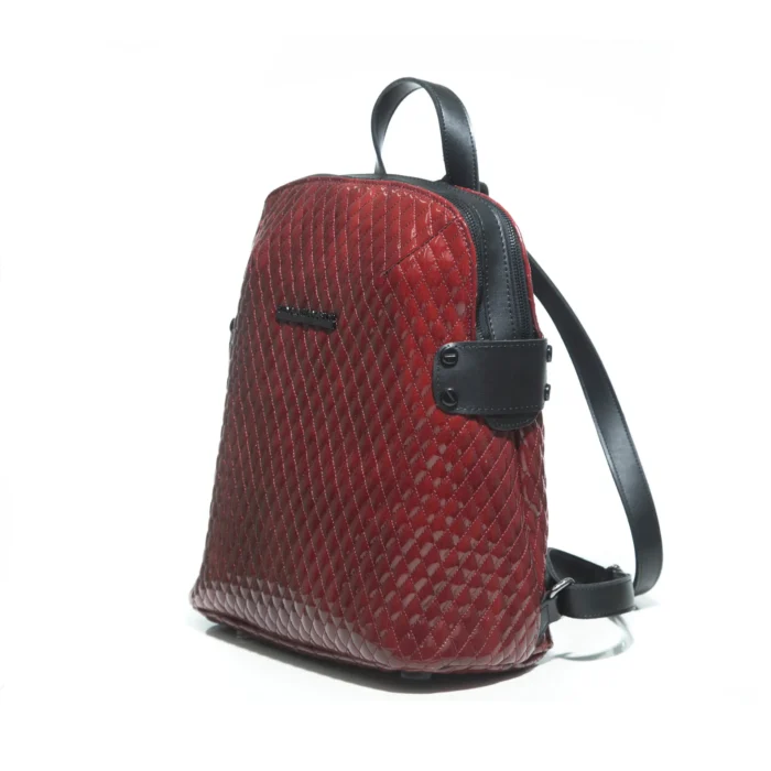 Biker Vinyl Backpack Γυναικείο Βουργουνδί - Image 2