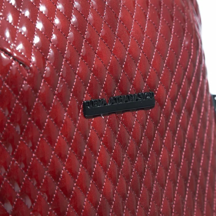 Biker Vinyl Backpack Γυναικείο Βουργουνδί - Image 6