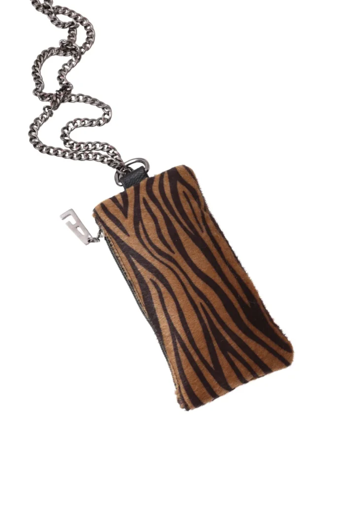 Chain Phone Wallet Zebra Brown - Image 3