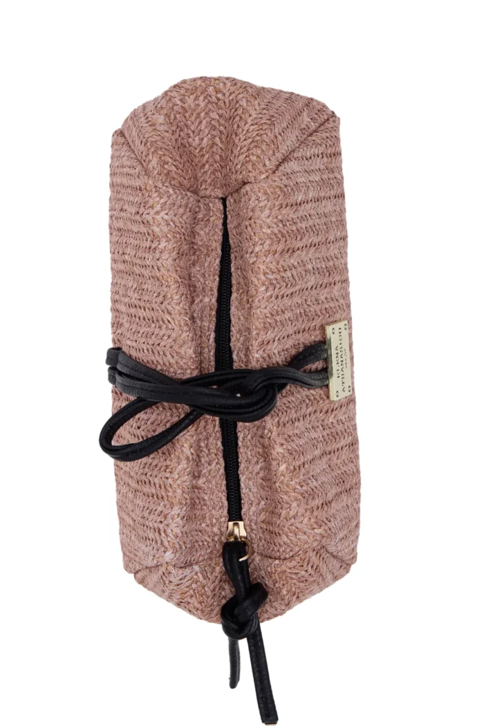 Lunchbag Vegan Straw Τσάντα Εξοδου Ροζ - Image 2