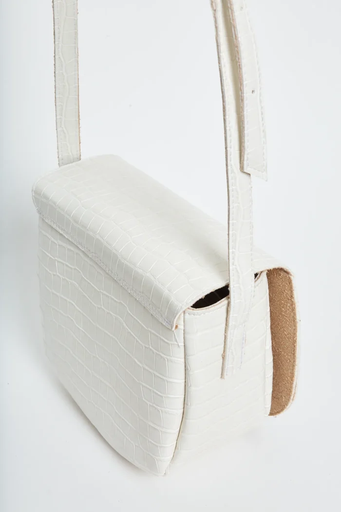 Croco Τσάντα Χιαστι Λευκο Xl - Image 5