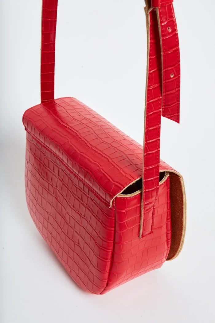 Croco Τσάντα Χιαστι Κοκκινη Xl - Image 7
