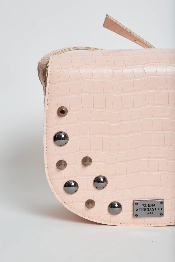 Croco Τσάντα Χιαστι Ροζ Xl - Image 4