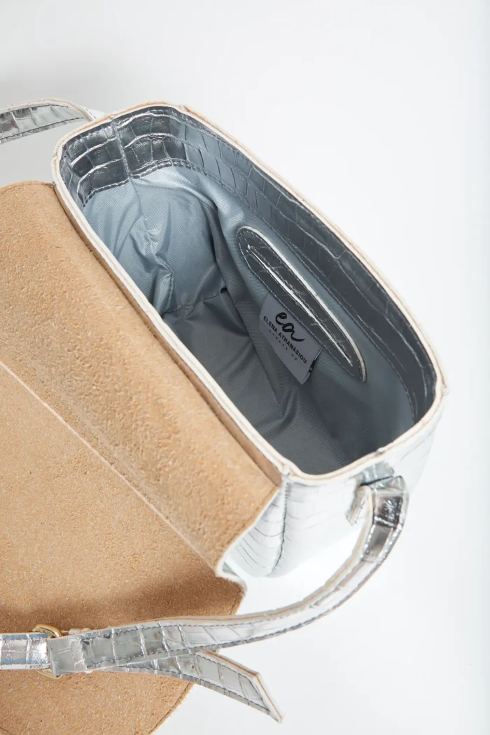 Croco Τσάντα Χιαστι Silver Xl - Image 5