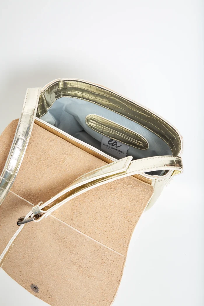 Croco Τσάντα Χιαστι Gold Xl - Image 4