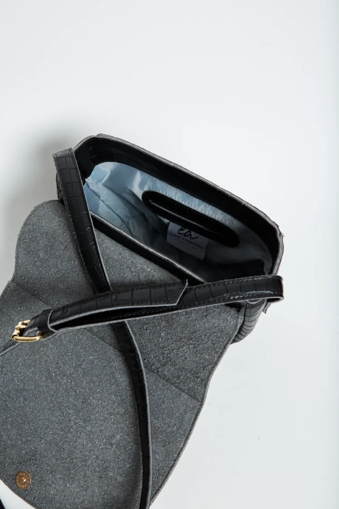 Croco Τσάντα Χιαστι Μαυρη Xl - Image 4