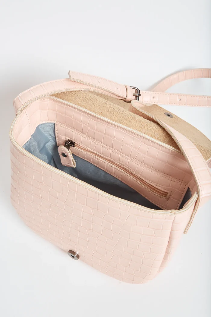 Croco Τσάντα Χιαστι Ροζ Xl - Image 5