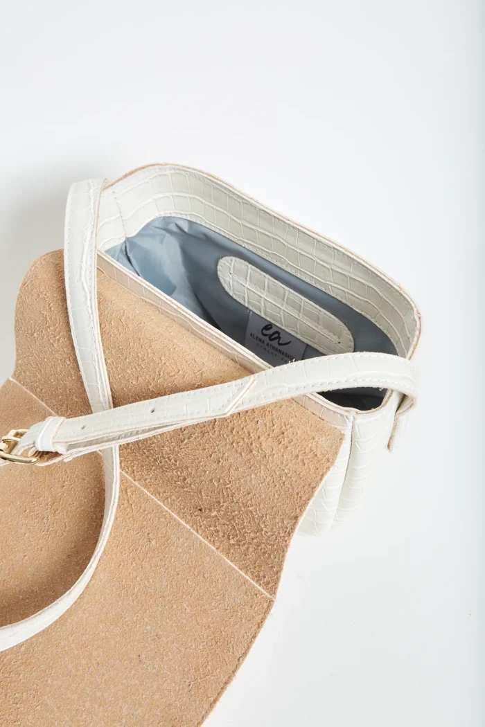 Croco Τσάντα Χιαστι Λευκο Xl - Image 6