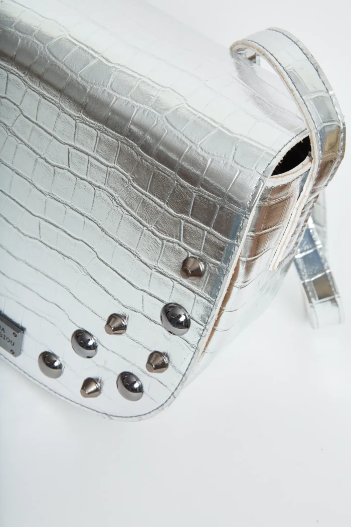 Croco Τσάντα Χιαστι Silver Xl - Image 4