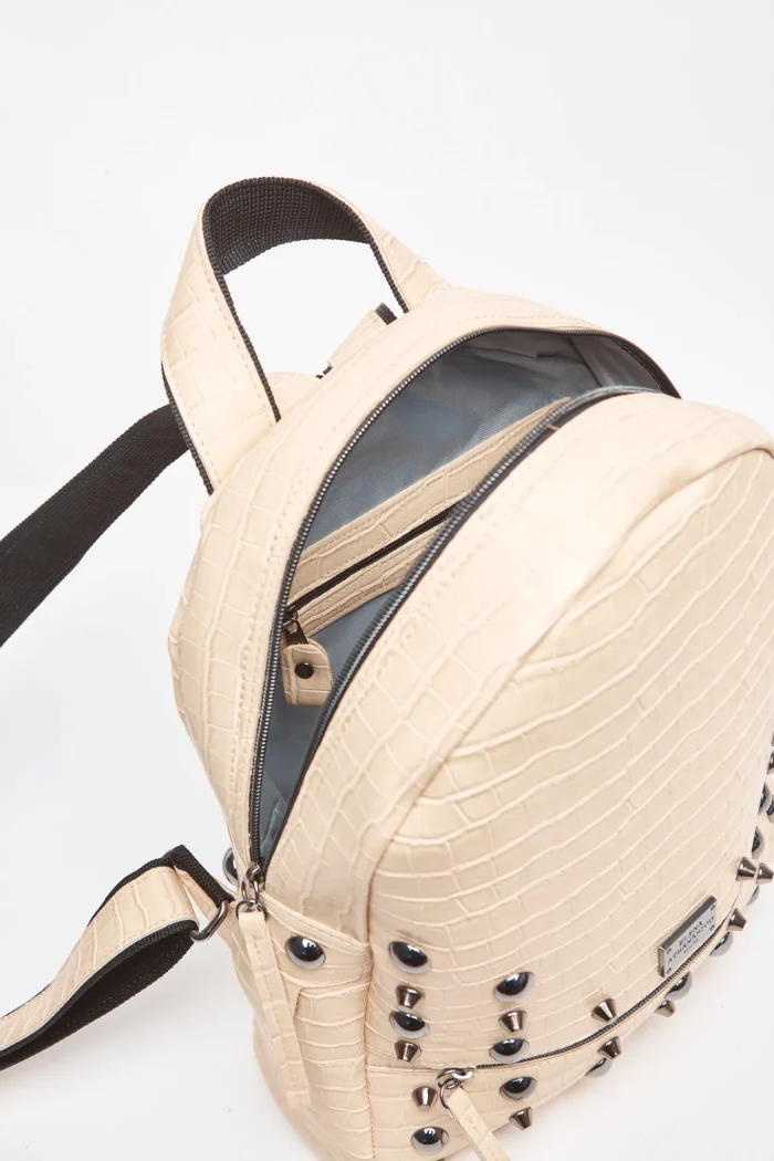 Croco Backpack Large Creme - Image 6