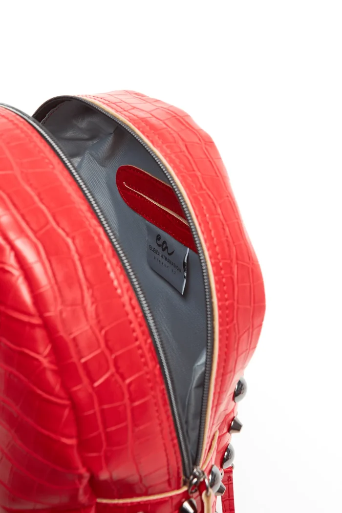 Croco Backpack Small Red - Image 5