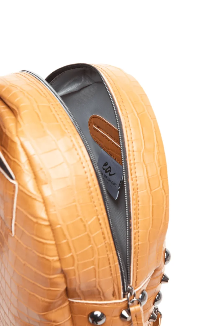 Croco Backpack Large Cognac - Image 6