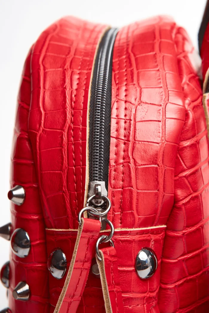 Croco Backpack Small Red - Image 4
