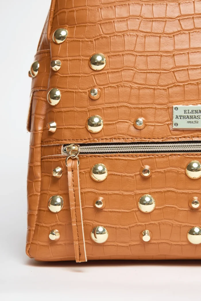 Croco Backpack Large Cognac - Image 3