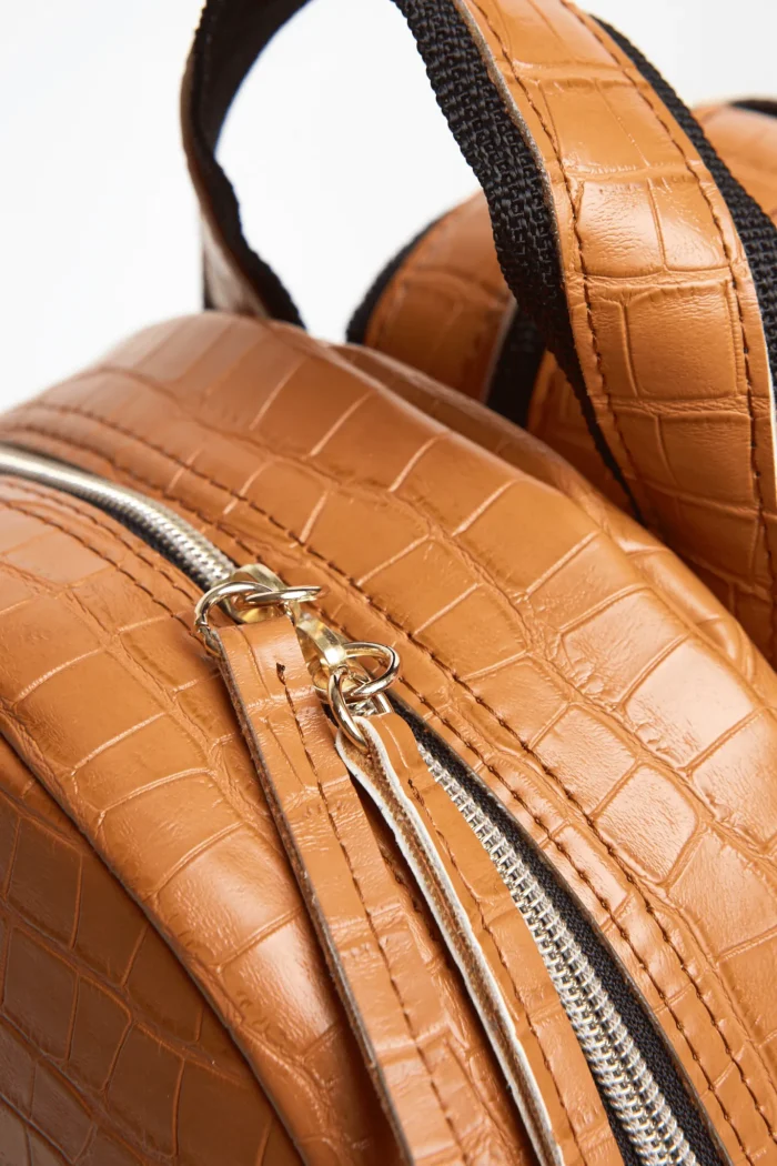 Croco Backpack Large Cognac - Image 5