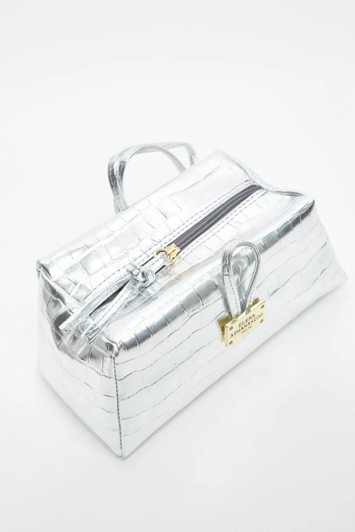 Croco Lunchbag Silver - Image 2