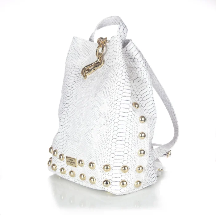 Backpack Croco Pattern White - Image 3
