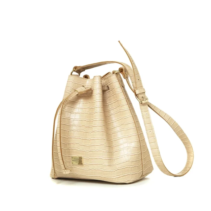 Croco Pouch Bag Μπεζ - Image 2