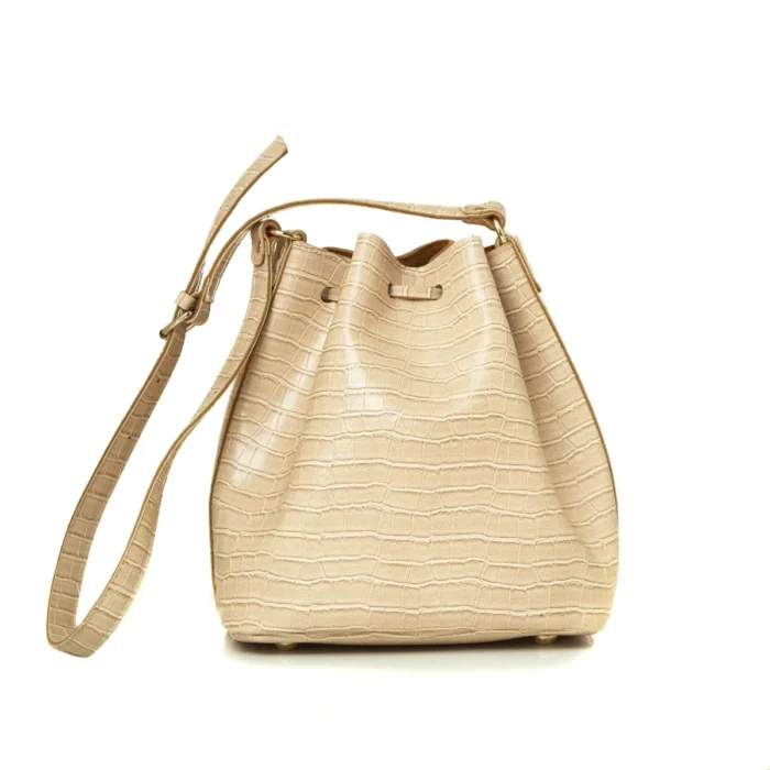 Croco Pouch Bag Μπεζ - Image 3